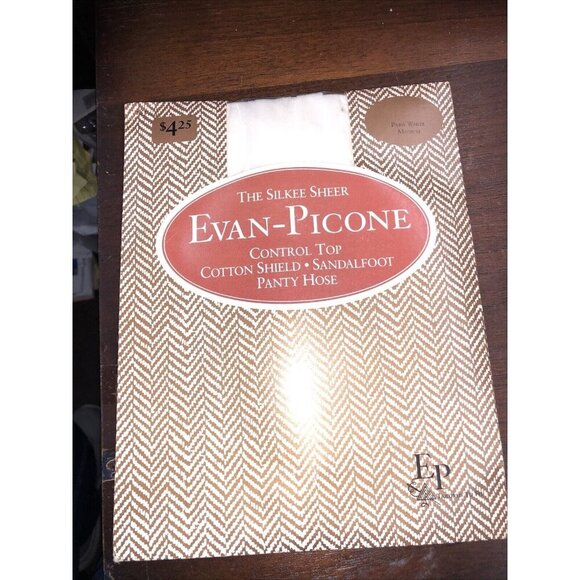 Evan Picone Accessories - Vintage Evan Picone Control Top Pantyhose Size Medium Paris White
